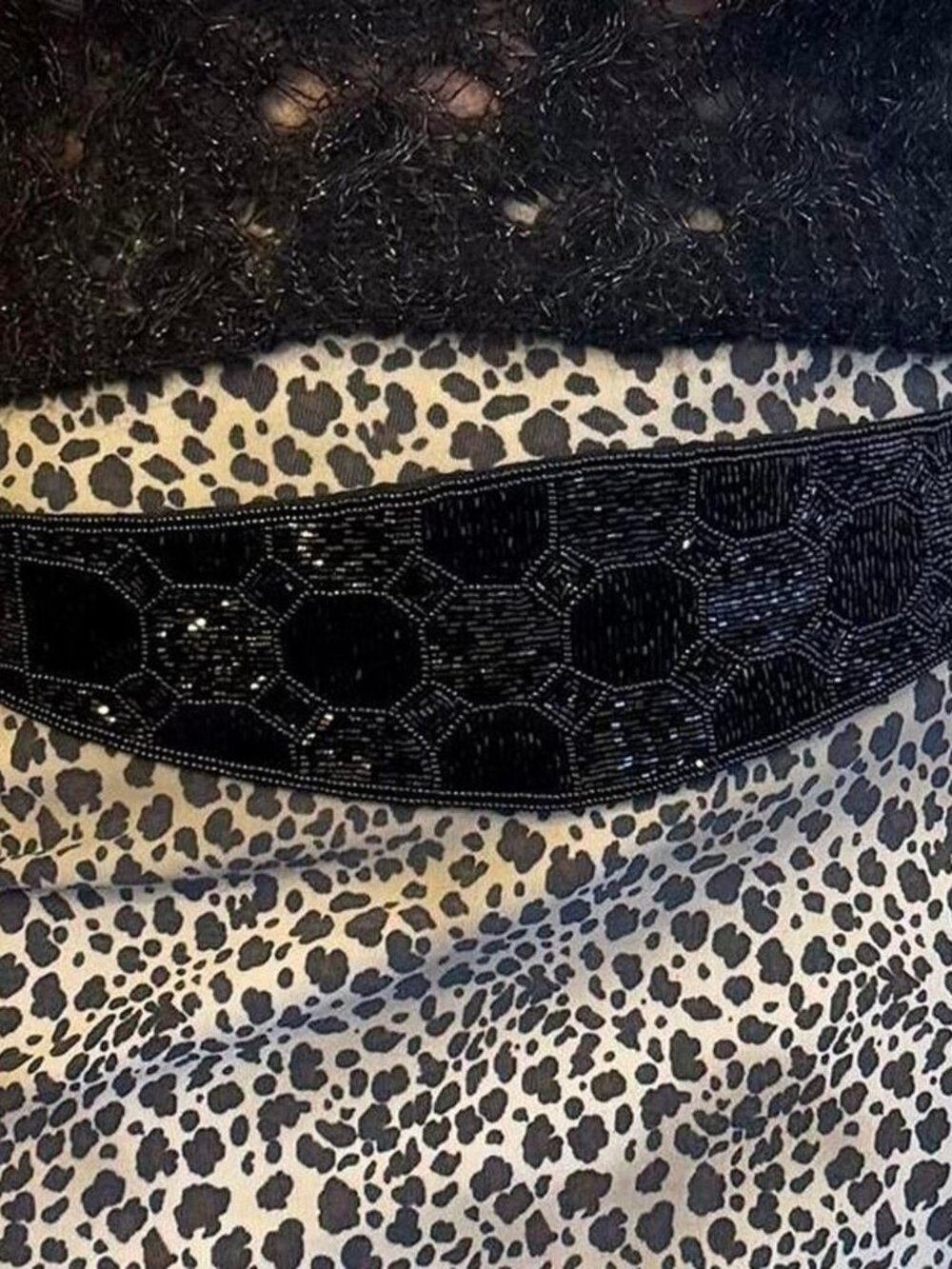 vintage whimsigoth beaded belt Dark Academia costume Hollywood glam 0003 A3
